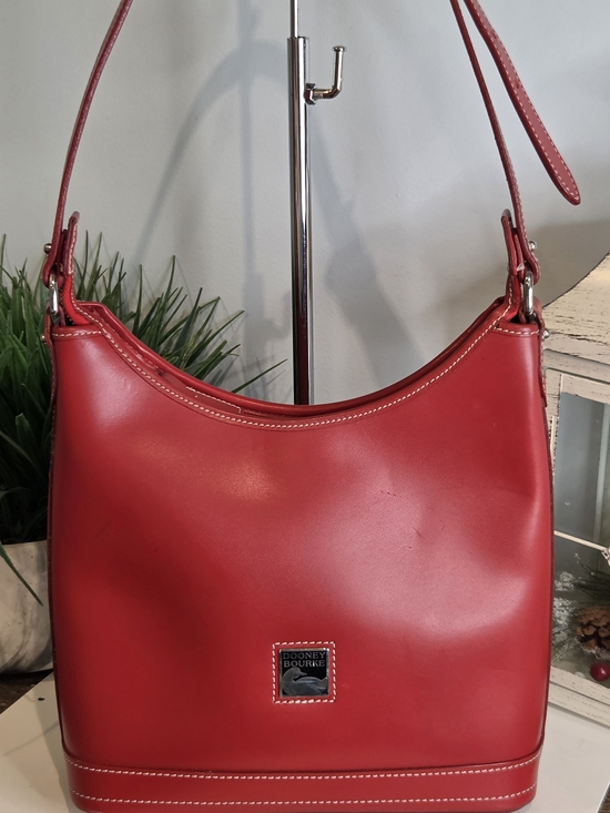 Dooney & Bourke Handbags - Dooney & Bourke USA Vintage Red Leather Shoulder Hobo